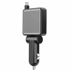 Chargeur Voiture Compact Câble USB-C Enrouleur 30W