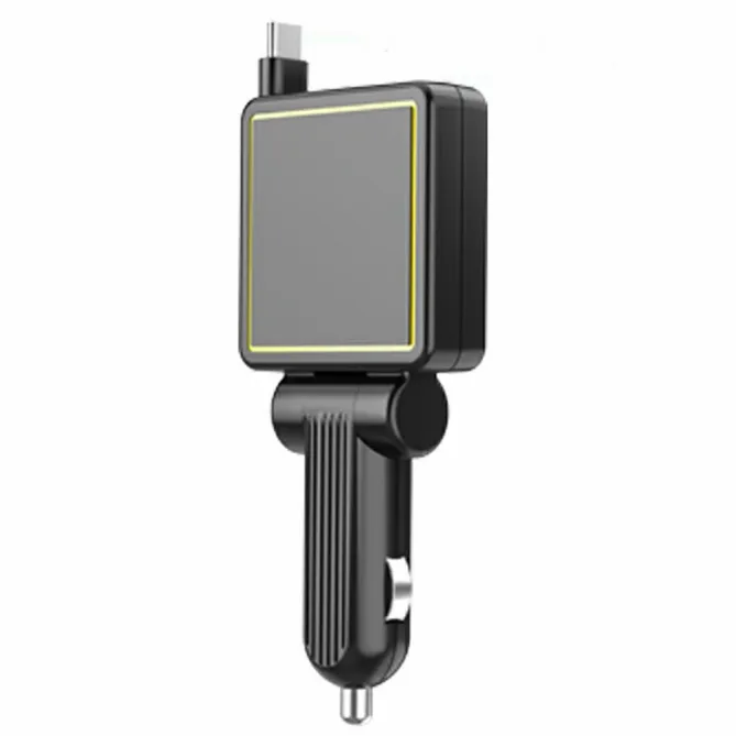 Chargeur Voiture Compact Câble USB-C Enrouleur 30W