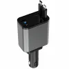Chargeur Voiture Alliage Câbles Duo Rétractables 52W