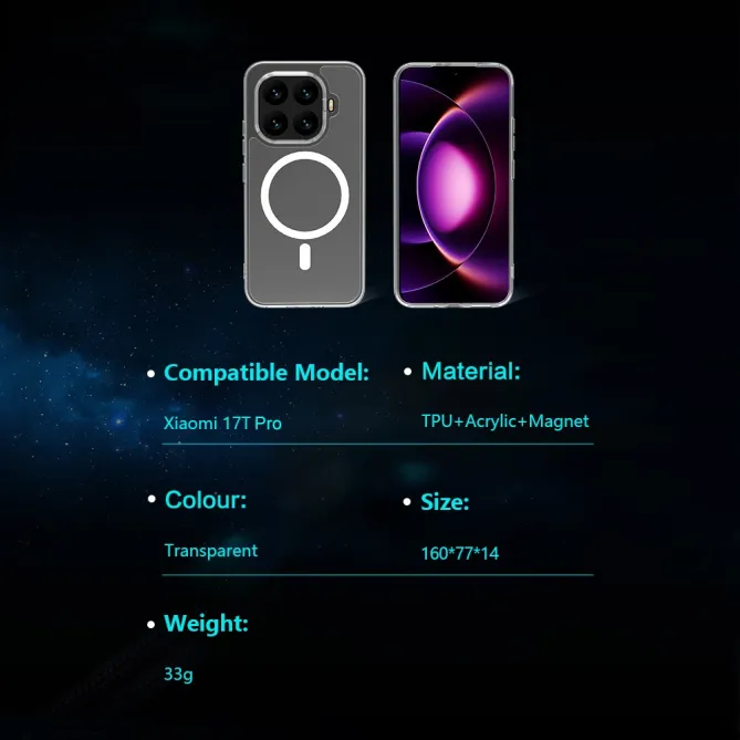 Coque Xiaomi 17T Pro TOC Series Transparente Magnétique