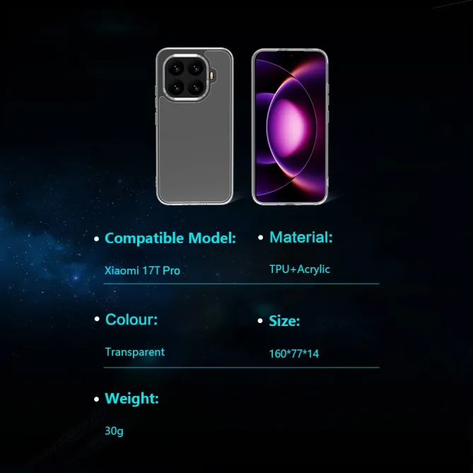 Coque Xiaomi 17T Pro TOC transparente coins renforcés anti-rayures