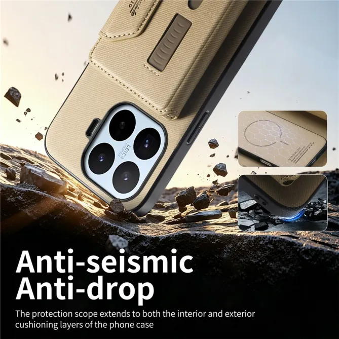 Coque Xiaomi 17T Pro Porte-Cartes Amovible Sangle Béquille