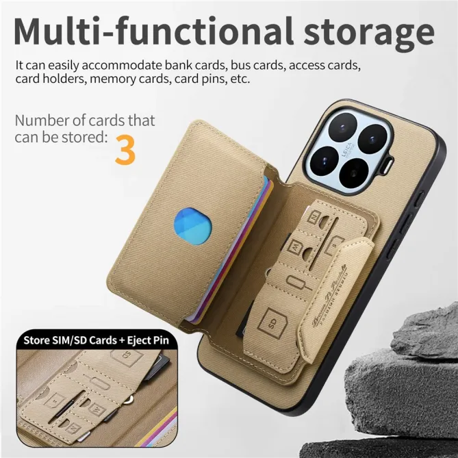 Coque Xiaomi 17T Pro Porte-Cartes Amovible Sangle Béquille
