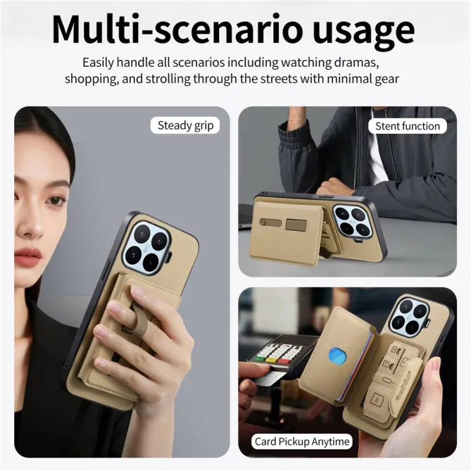 Coque Xiaomi 17T Pro Porte-Cartes Amovible Sangle Béquille