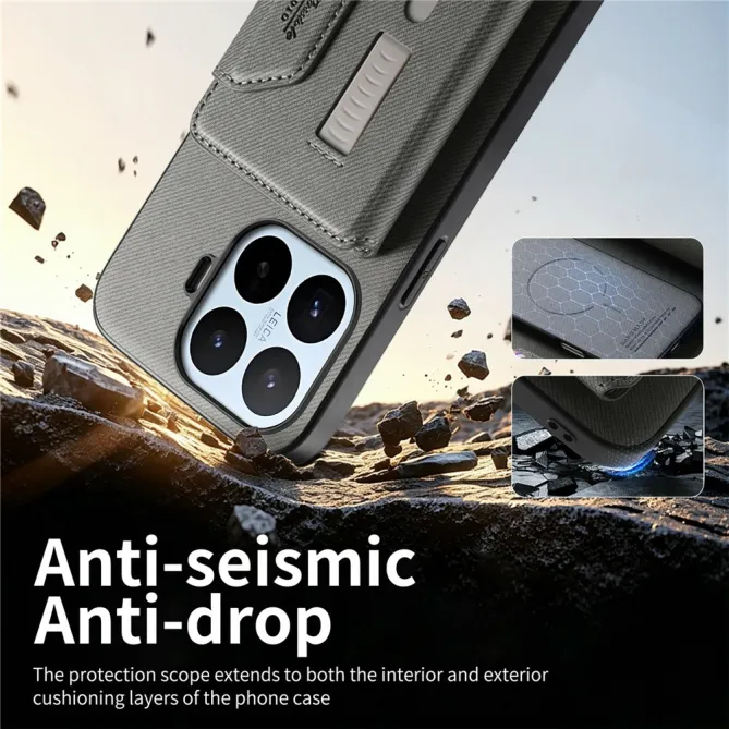 Coque Xiaomi 17T Pro Porte-Cartes Amovible Sangle Béquille