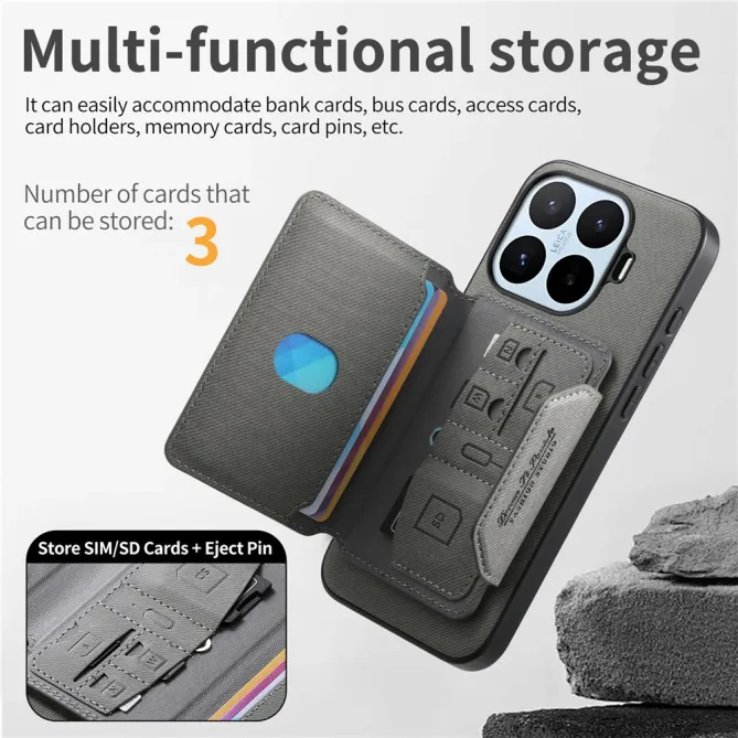 Coque Xiaomi 17T Pro Porte-Cartes Amovible Sangle Béquille