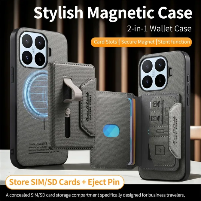 Coque Xiaomi 17T Pro Porte-Cartes Amovible Sangle Béquille
