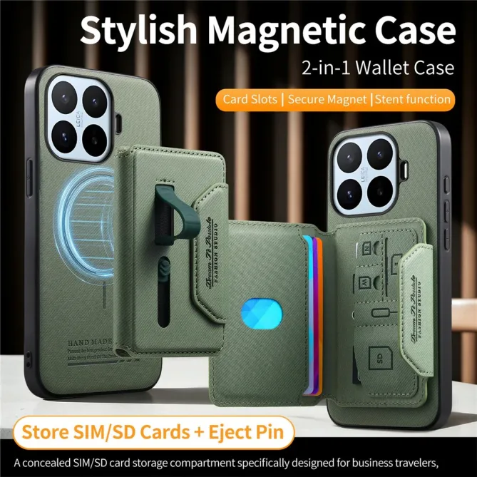 Coque Xiaomi 17T Pro Porte-Cartes Amovible Sangle Béquille