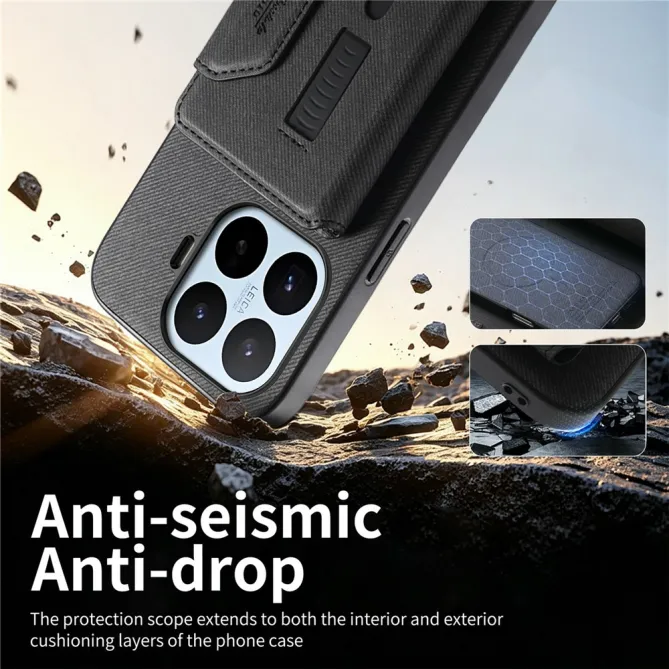 Coque Xiaomi 17T Pro Porte-Cartes Amovible Sangle Béquille