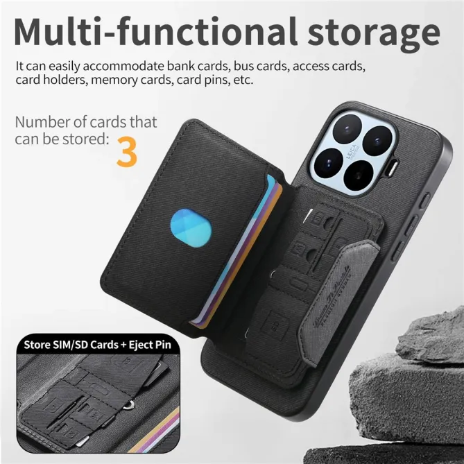 Coque Xiaomi 17T Pro Porte-Cartes Amovible Sangle Béquille