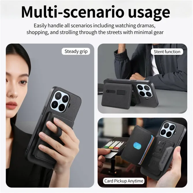 Coque Xiaomi 17T Pro Porte-Cartes Amovible Sangle Béquille