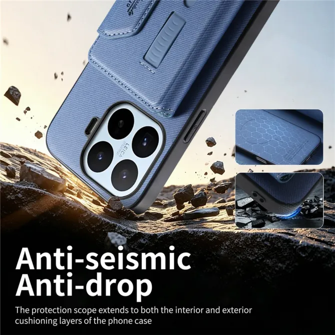 Coque Xiaomi 17T Pro Porte-Cartes Amovible Sangle Béquille