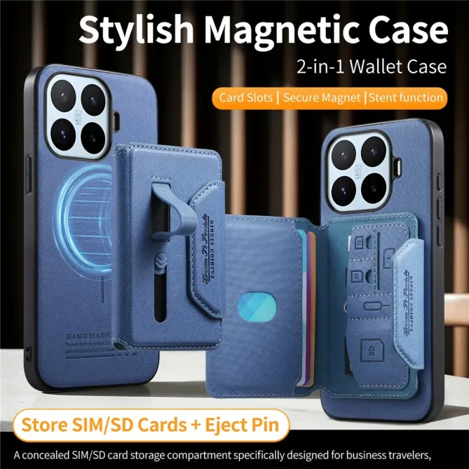 Coque Xiaomi 17T Pro Porte-Cartes Amovible Sangle Béquille