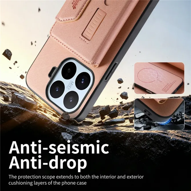 Coque Xiaomi 17T Pro Porte-Cartes Amovible Sangle Béquille