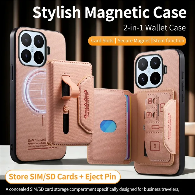 Coque Xiaomi 17T Pro Porte-Cartes Amovible Sangle Béquille