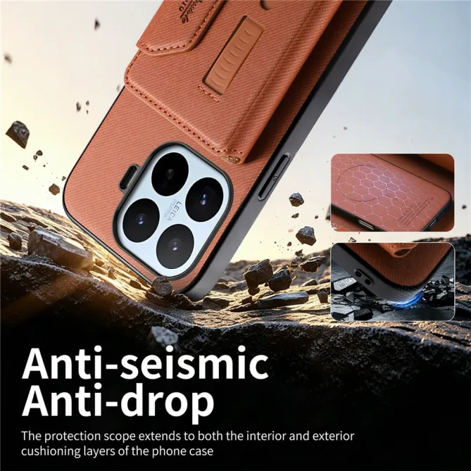 Coque Xiaomi 17T Pro Porte-Cartes Amovible Sangle Béquille