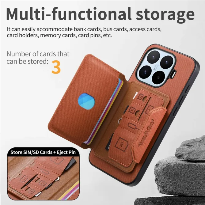Coque Xiaomi 17T Pro Porte-Cartes Amovible Sangle Béquille