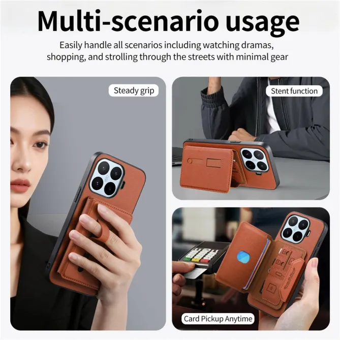 Coque Xiaomi 17T Pro Porte-Cartes Amovible Sangle Béquille