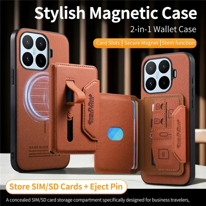 Coque Xiaomi 17T Pro Porte-Cartes Amovible Sangle Béquille