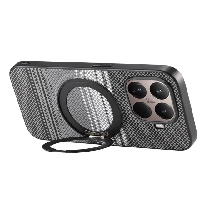 Coque Xiaomi 17T Pro Magnétique Anneau design tissé à carreaux