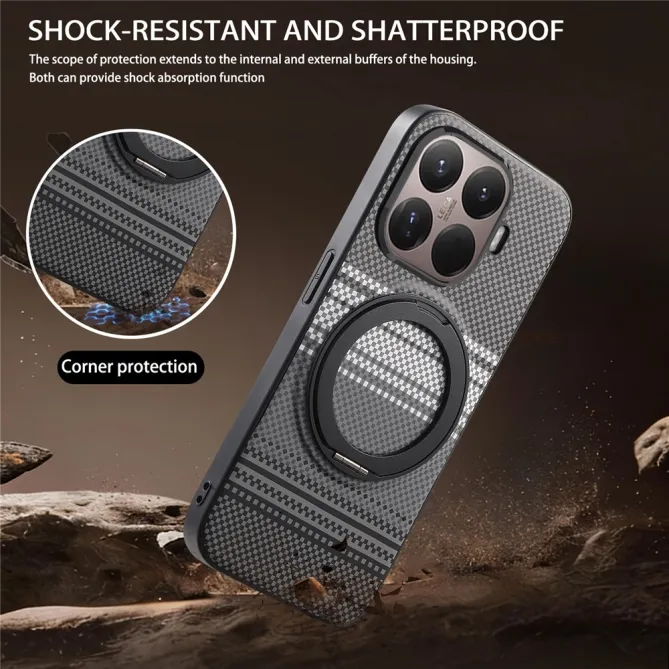 Coque Xiaomi 17T Pro Magnétique Anneau design tissé à carreaux