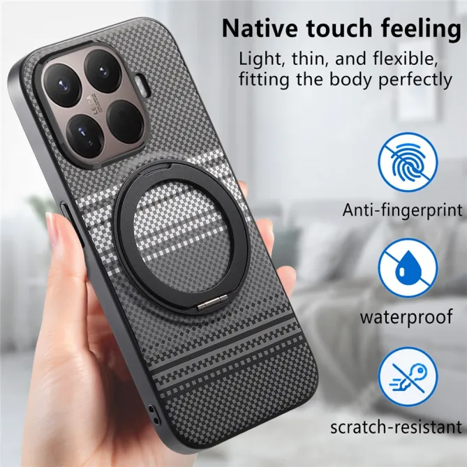 Coque Xiaomi 17T Pro Magnétique Anneau design tissé à carreaux