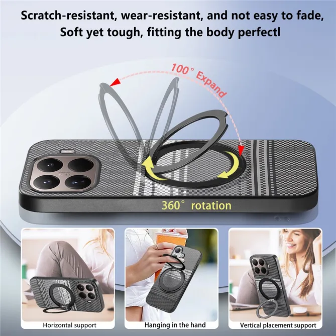 Coque Xiaomi 17T Pro Magnétique Anneau design tissé à carreaux