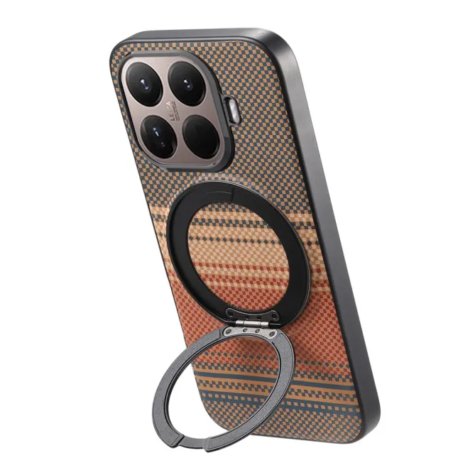 Coque Xiaomi 17T Pro Magnétique Anneau design tissé à carreaux