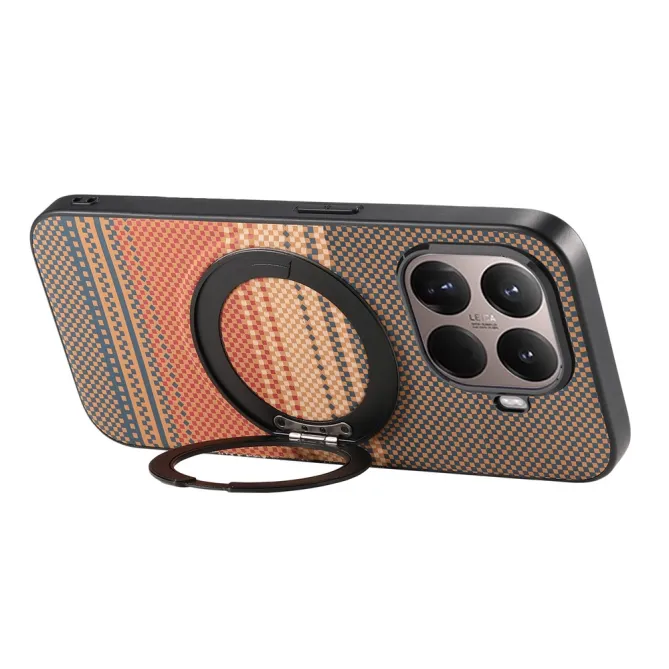 Coque Xiaomi 17T Pro Magnétique Anneau design tissé à carreaux