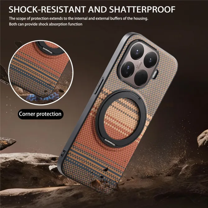 Coque Xiaomi 17T Pro Magnétique Anneau design tissé à carreaux