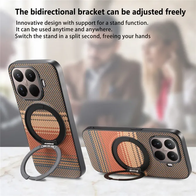 Coque Xiaomi 17T Pro Magnétique Anneau design tissé à carreaux