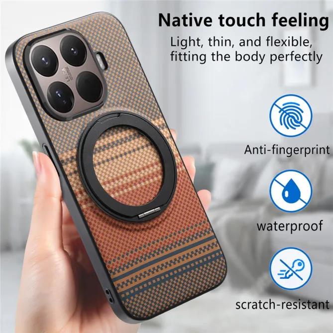 Coque Xiaomi 17T Pro Magnétique Anneau design tissé à carreaux