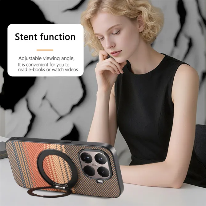 Coque Xiaomi 17T Pro Magnétique Anneau design tissé à carreaux