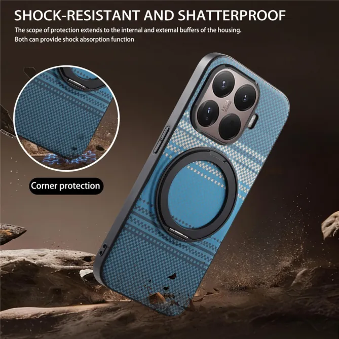 Coque Xiaomi 17T Pro Magnétique Anneau design tissé à carreaux
