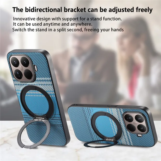 Coque Xiaomi 17T Pro Magnétique Anneau design tissé à carreaux