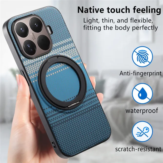 Coque Xiaomi 17T Pro Magnétique Anneau design tissé à carreaux