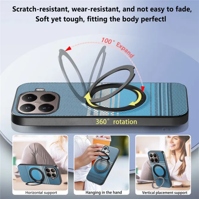 Coque Xiaomi 17T Pro Magnétique Anneau design tissé à carreaux