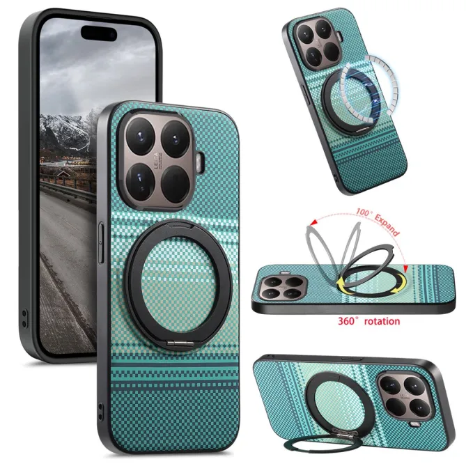 Coque Xiaomi 17T Pro Magnétique Anneau design tissé à carreaux