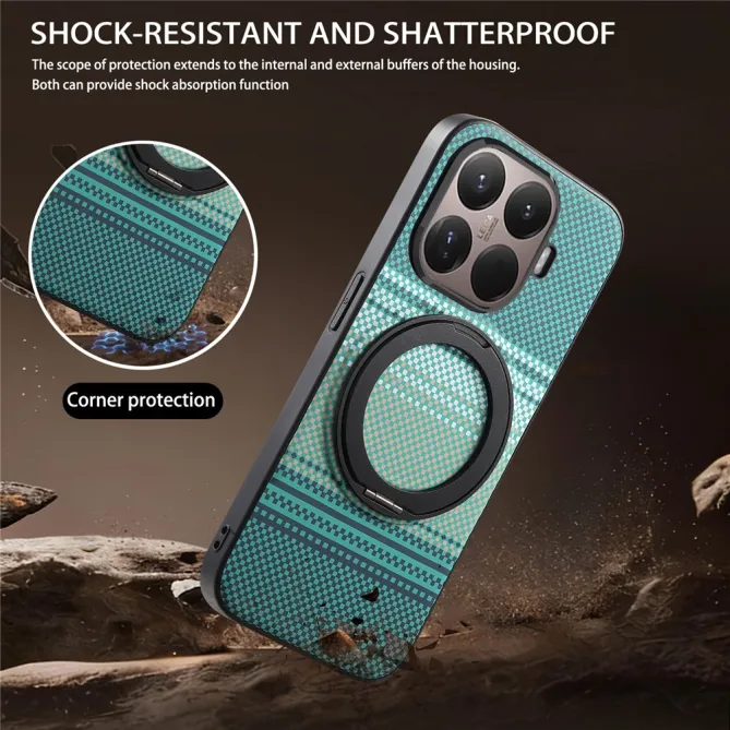 Coque Xiaomi 17T Pro Magnétique Anneau design tissé à carreaux