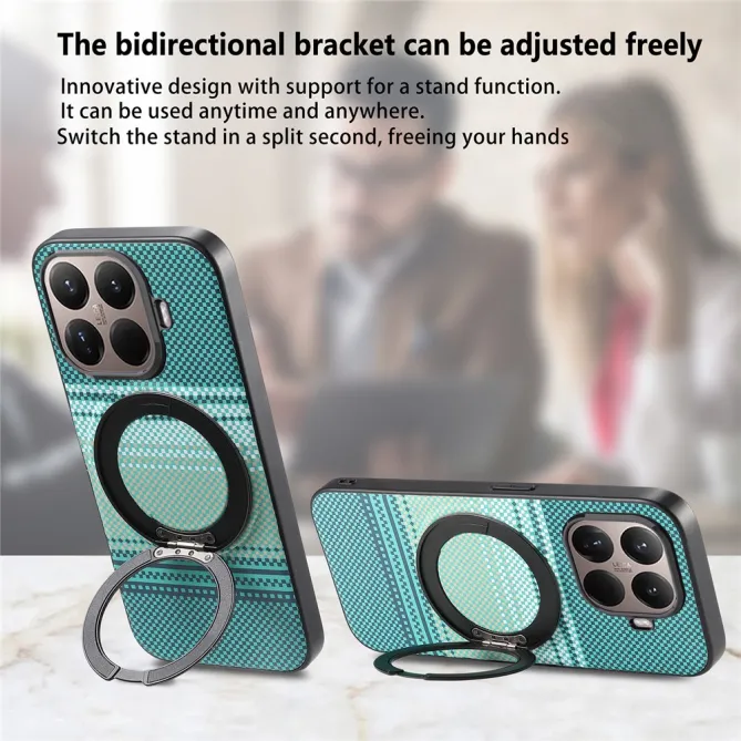 Coque Xiaomi 17T Pro Magnétique Anneau design tissé à carreaux