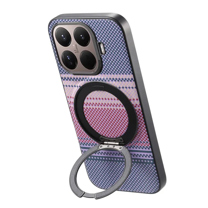 Coque Xiaomi 17T Pro Magnétique Anneau design tissé à carreaux