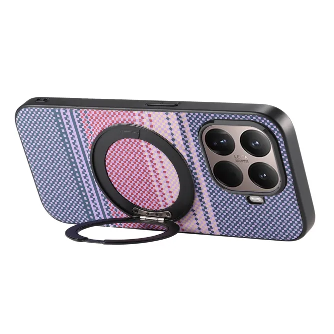 Coque Xiaomi 17T Pro Magnétique Anneau design tissé à carreaux