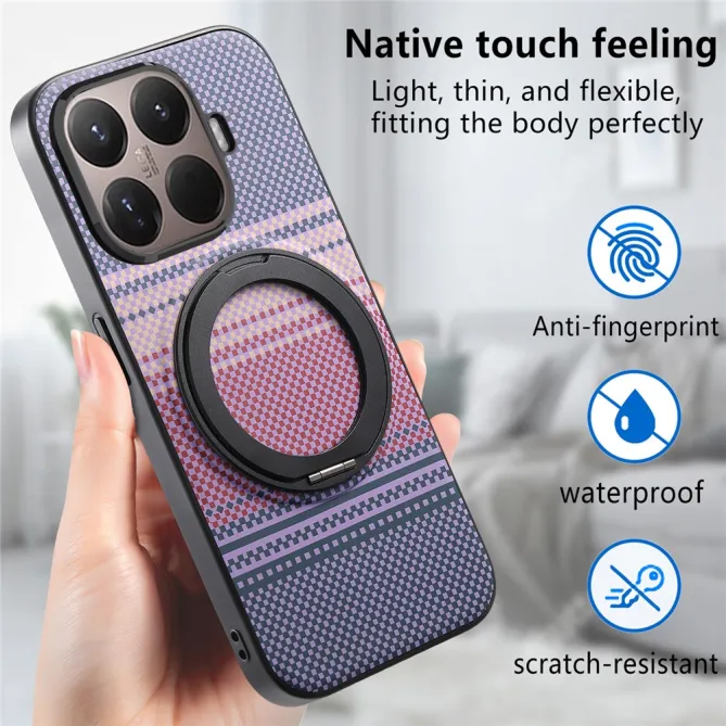 Coque Xiaomi 17T Pro Magnétique Anneau design tissé à carreaux