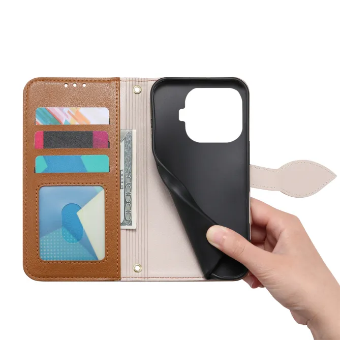 Housse Xiaomi 17T Pro Fermoir Feuille et Poche Zippée