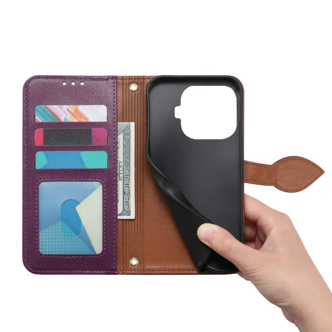 Housse Xiaomi 17T Pro Fermoir Feuille et Poche Zippée