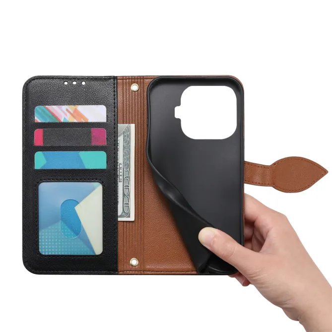 Housse Xiaomi 17T Pro Fermoir Feuille et Poche Zippée