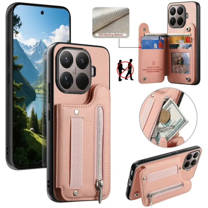 Coque Xiaomi 17T Pro Portefeuille Dos RFID Zippé
