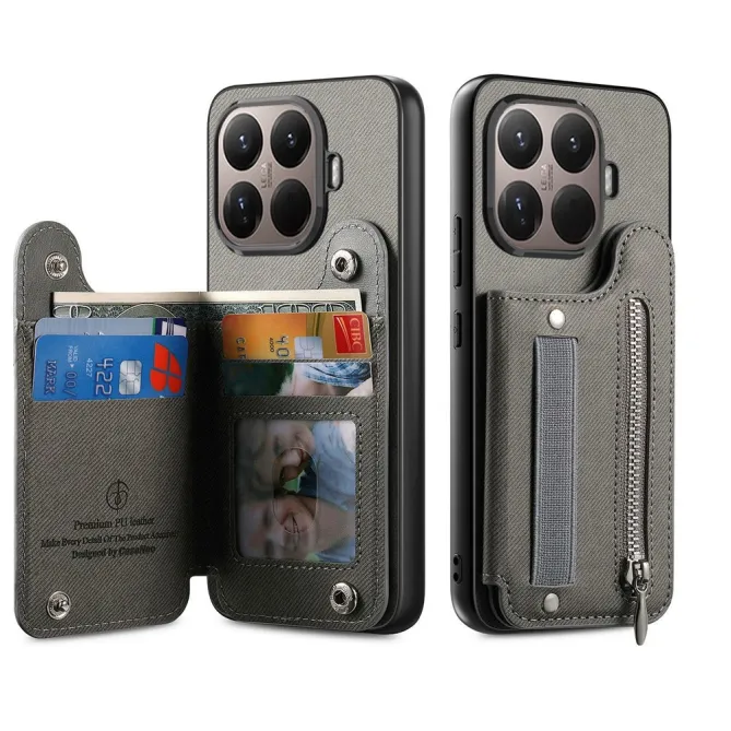Coque Xiaomi 17T Pro Portefeuille Dos RFID Zippé