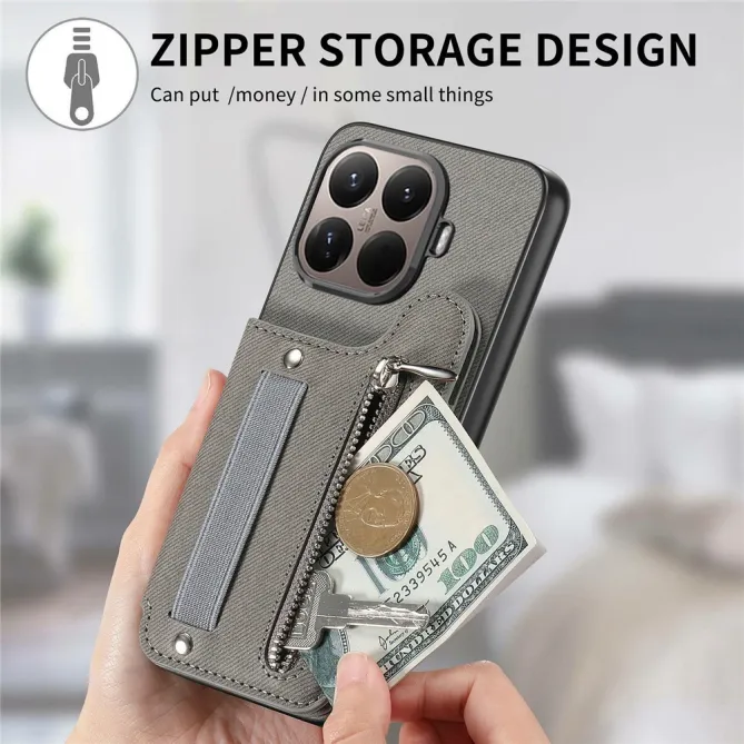 Coque Xiaomi 17T Pro Portefeuille Dos RFID Zippé