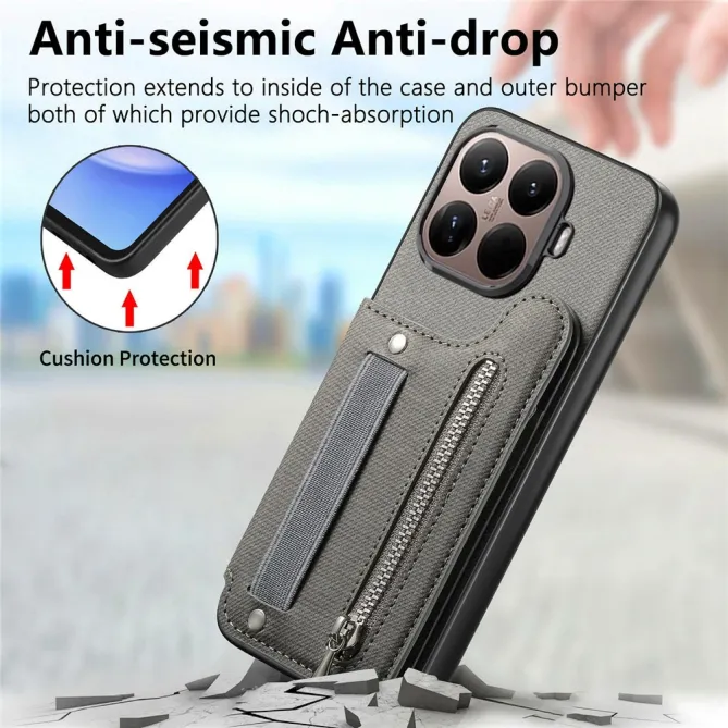 Coque Xiaomi 17T Pro Portefeuille Dos RFID Zippé